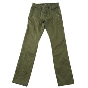 Prana Pants Mens 30X32 Green Double Peak Cargo Zip Pocket Ripstop Organic Cotton